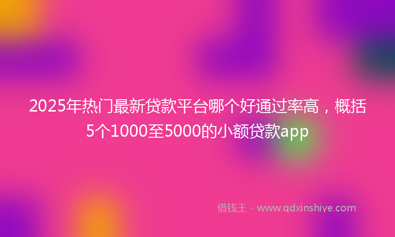 2025年热门最新贷款平台哪个好通过率高，概括5个1000至5000的小额贷款app