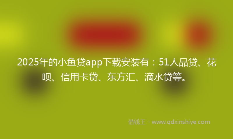 2025年的小鱼贷app下载安装有：51人品贷、花呗、信用卡贷、东方汇、滴水贷等。