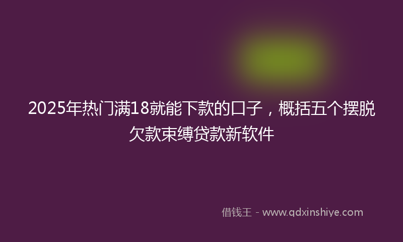 2025年热门满18就能下款的口子，概括五个摆脱欠款束缚贷款新软件