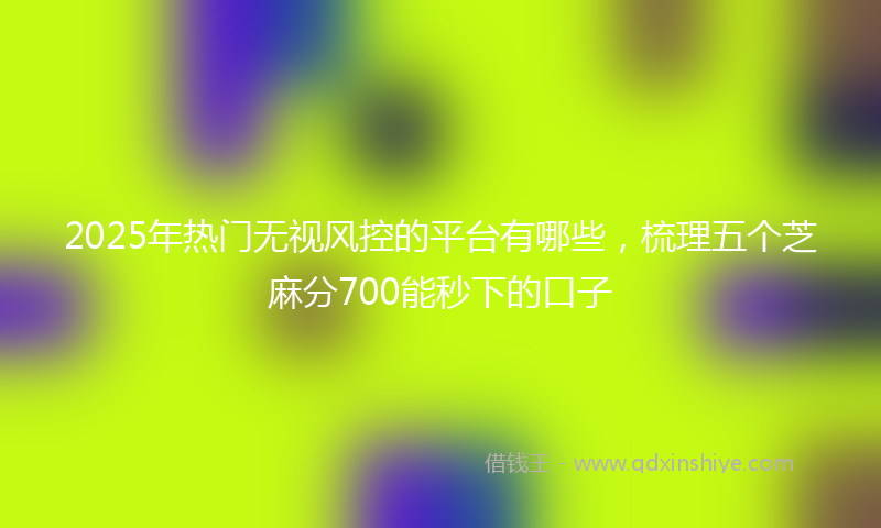 2025年热门无视风控的平台有哪些，梳理五个芝麻分700能秒下的口子
