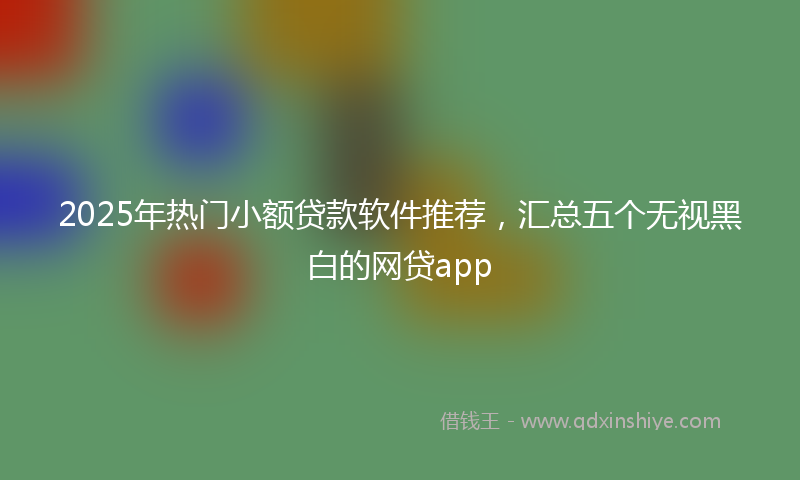 2025年热门小额贷款软件推荐，汇总五个无视黑白的网贷app