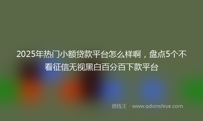 2025年热门小额贷款平台怎么样啊,盘点5个不看征信无视黑白百分百下款平台