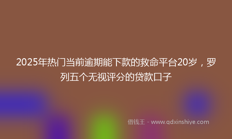 2025年热门当前逾期能下款的救命平台20岁，罗列五个无视评分的贷款口子