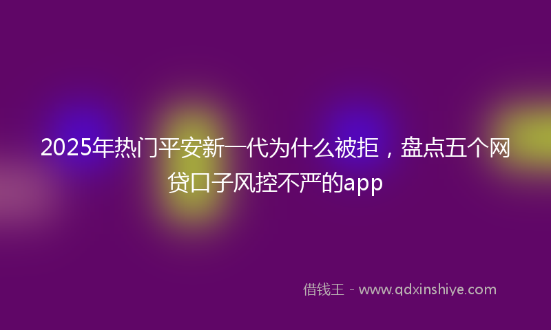 2025年热门平安新一代为什么被拒，盘点五个网贷口子风控不严的app