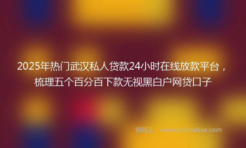 2025年热门武汉私人贷款24小时在线放款平台，梳理五个百分百下款无视黑白户网贷口子
