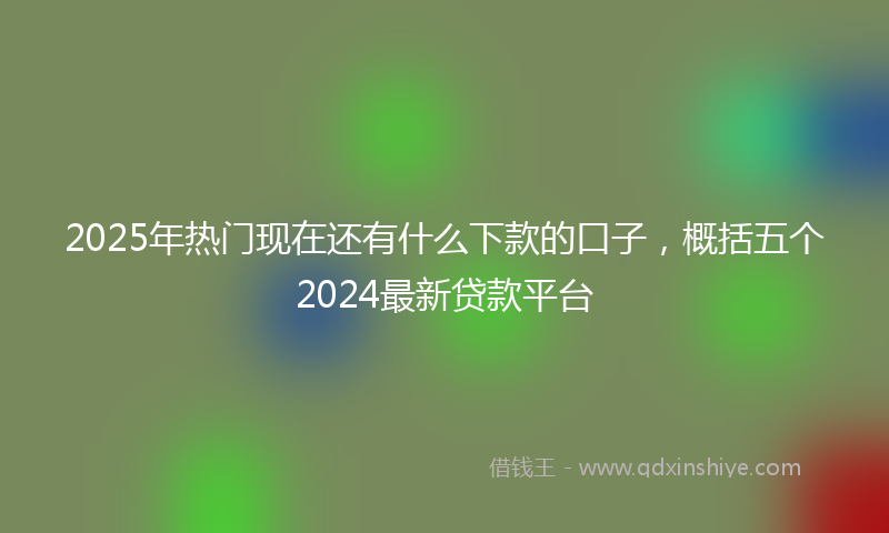 2025年热门现在还有什么下款的口子，概括五个2024最新贷款平台
