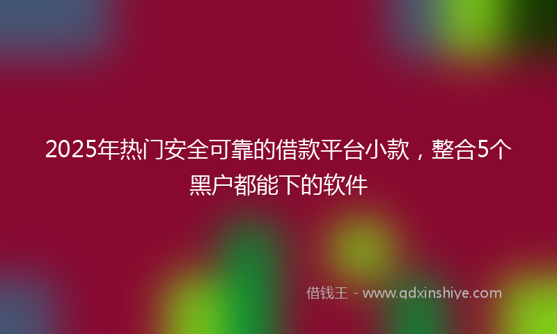 2025年热门安全可靠的借款平台小款，整合5个黑户都能下的软件