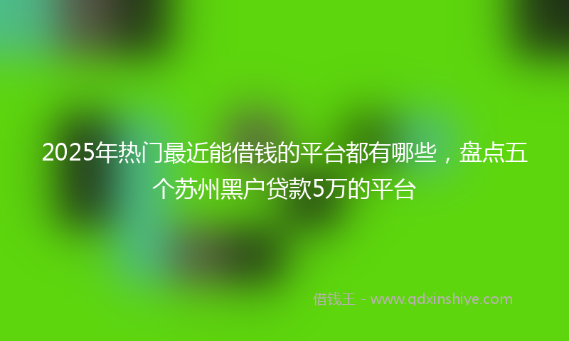2025年热门最近能借钱的平台都有哪些，盘点五个苏州黑户贷款5万的平台