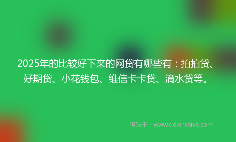 2025年的比较好下来的网贷有哪些有：拍拍贷、好期贷、小花钱包、维信卡卡贷、滴水贷等。