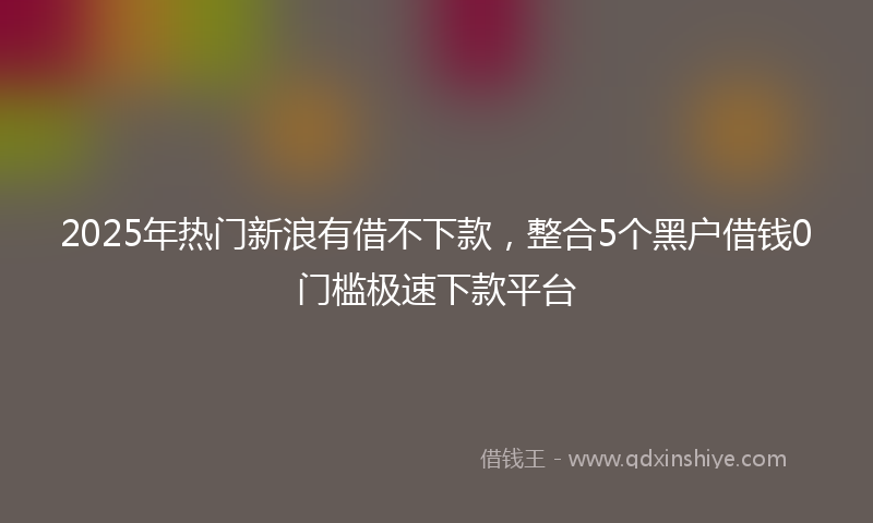 2025年热门新浪有借不下款，整合5个黑户借钱0门槛极速下款平台