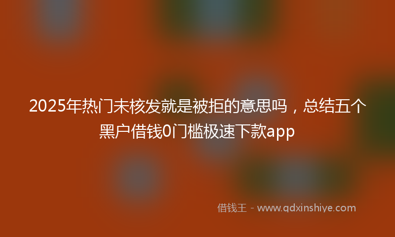 2025年热门未核发就是被拒的意思吗，总结五个黑户借钱0门槛极速下款app