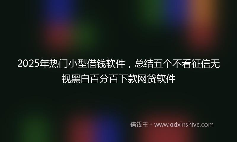 2025年热门小型借钱软件，总结五个不看征信无视黑白百分百下款网贷软件