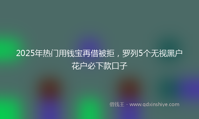 2025年热门用钱宝再借被拒，罗列5个无视黑户花户必下款口子