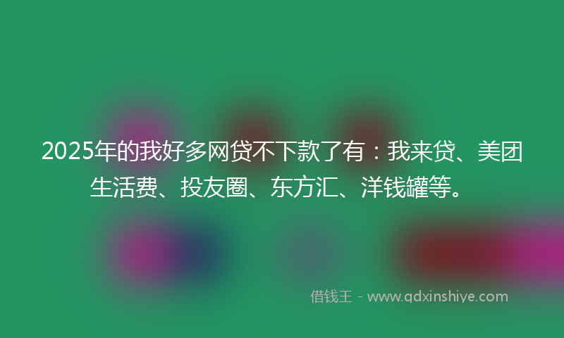 2025年的我好多网贷不下款了有：我来贷、美团生活费、投友圈、东方汇、洋钱罐等。