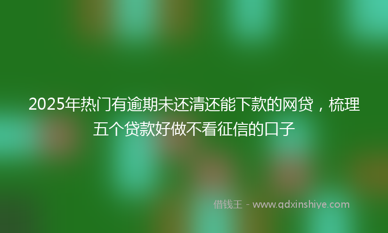 2025年热门有逾期未还清还能下款的网贷，梳理五个贷款好做不看征信的口子