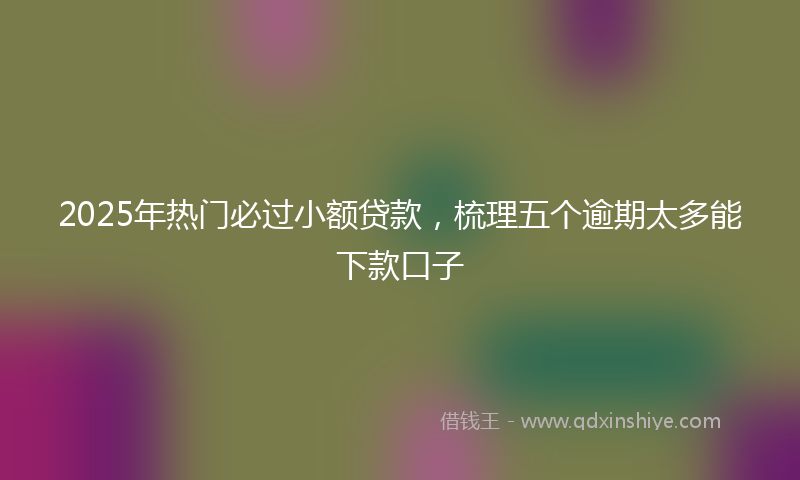 2025年热门必过小额贷款，梳理五个逾期太多能下款口子