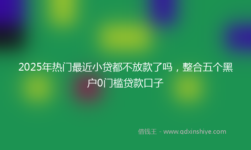2025年热门最近小贷都不放款了吗，整合五个黑户0门槛贷款口子