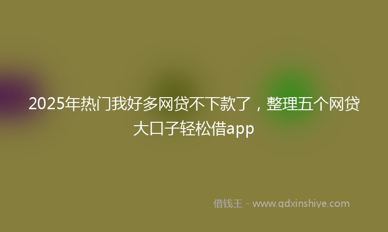2025年热门我好多网贷不下款了，整理五个网贷大口子轻松借app
