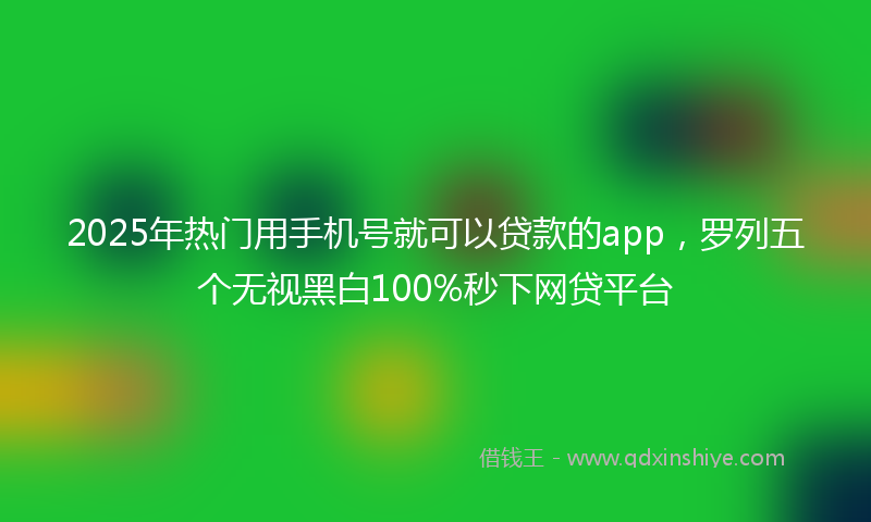 2025年热门用手机号就可以贷款的app，罗列五个无视黑白100%秒下网贷平台