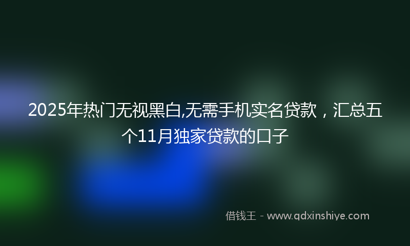2025年热门无视黑白,无需手机实名贷款，汇总五个11月独家贷款的口子
