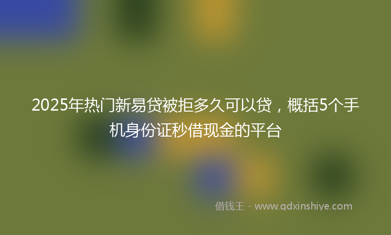 2025年热门新易贷被拒多久可以贷，概括5个手机身份证秒借现金的平台