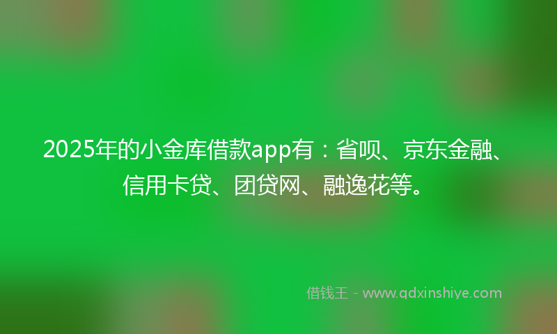 2025年的小金库借款app有：省呗、京东金融、信用卡贷、团贷网、融逸花等。