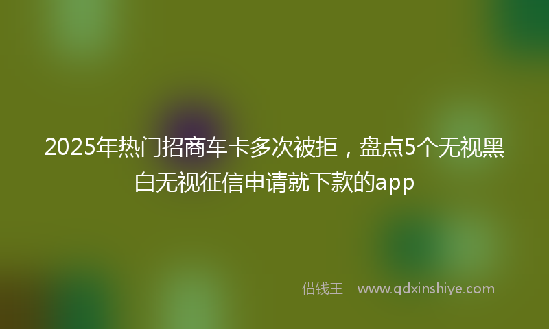 2025年热门招商车卡多次被拒，盘点5个无视黑白无视征信申请就下款的app