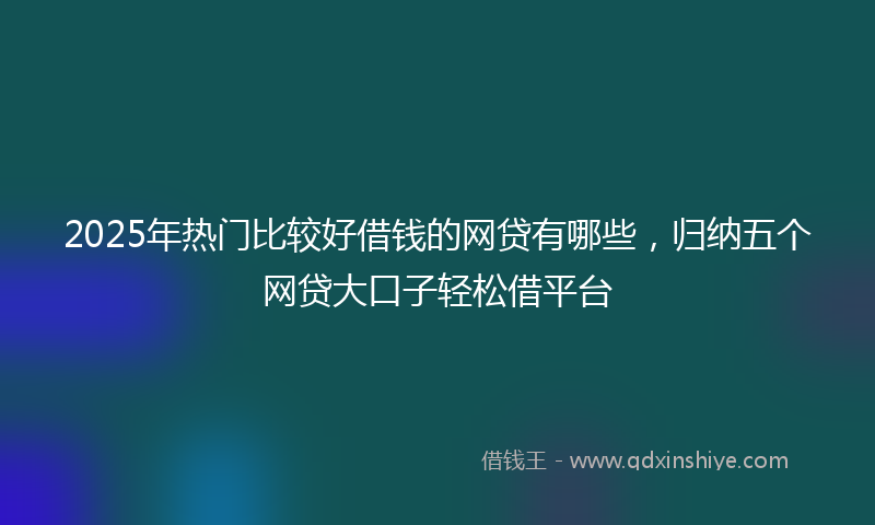 2025年热门比较好借钱的网贷有哪些，归纳五个网贷大口子轻松借平台