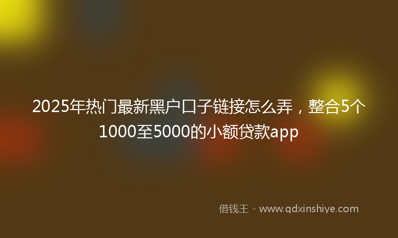 2025年热门最新黑户口子链接怎么弄，整合5个1000至5000的小额贷款app