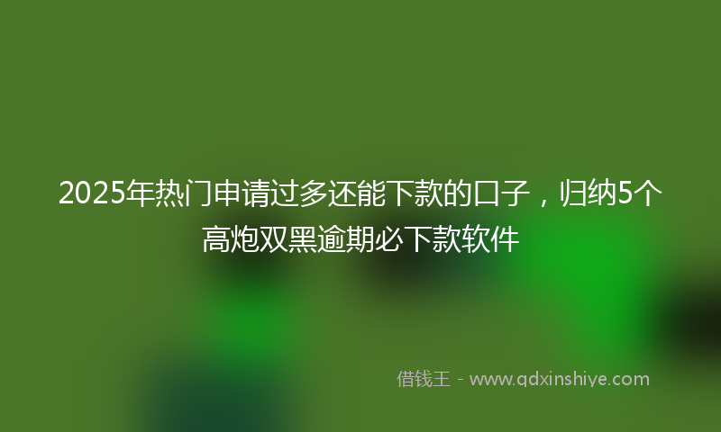 2025年热门申请过多还能下款的口子，归纳5个高炮双黑逾期必下款软件