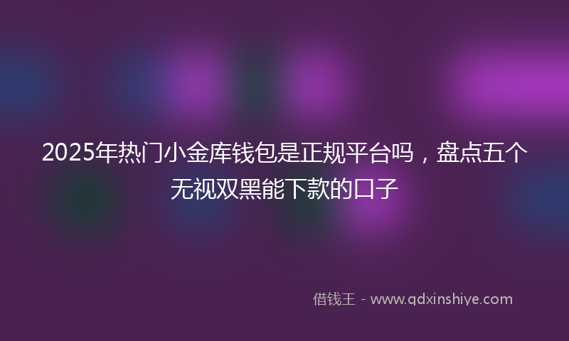 2025年热门小金库钱包是正规平台吗，盘点五个无视双黑能下款的口子