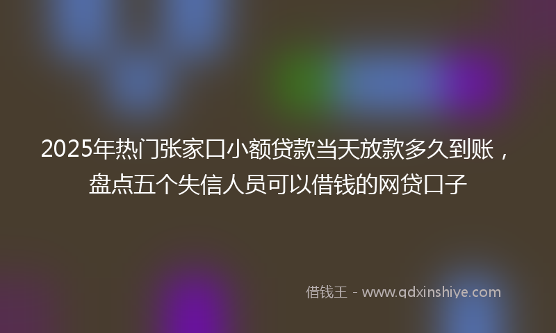 2025年热门张家口小额贷款当天放款多久到账，盘点五个失信人员可以借钱的网贷口子