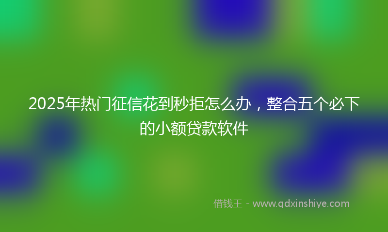 2025年热门征信花到秒拒怎么办，整合五个必下的小额贷款软件