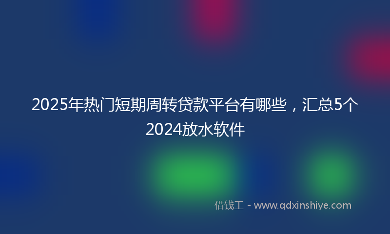 2025年热门短期周转贷款平台有哪些，汇总5个2024放水软件