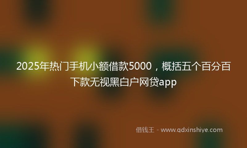 2025年热门手机小额借款5000，概括五个百分百下款无视黑白户网贷app
