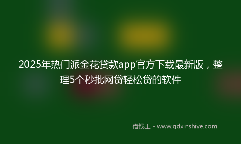 2025年热门派金花贷款app官方下载最新版，整理5个秒批网贷轻松贷的软件