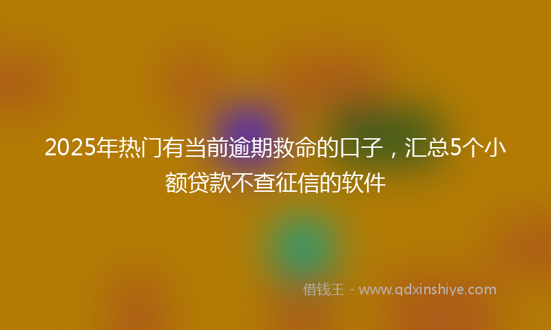 2025年热门有当前逾期救命的口子，汇总5个小额贷款不查征信的软件