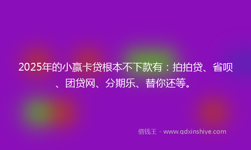 2025年的小赢卡贷根本不下款有：拍拍贷、省呗、团贷网、分期乐、替你还等。