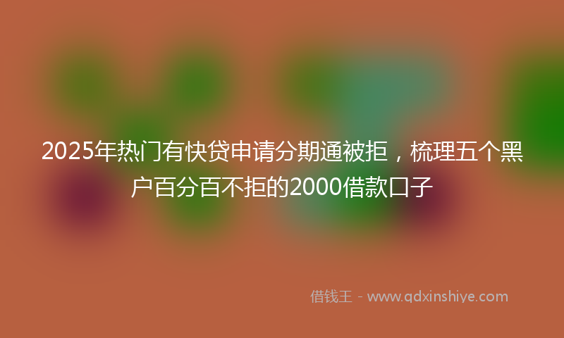 2025年热门有快贷申请分期通被拒，梳理五个黑户百分百不拒的2000借款口子