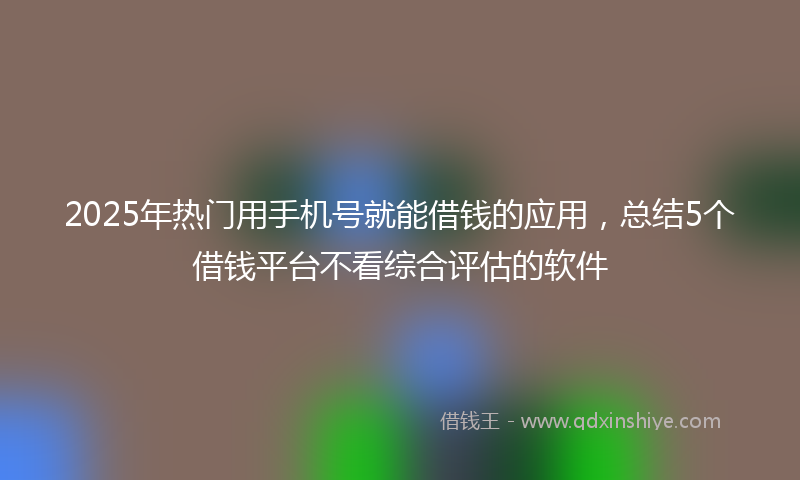 2025年热门用手机号就能借钱的应用，总结5个借钱平台不看综合评估的软件