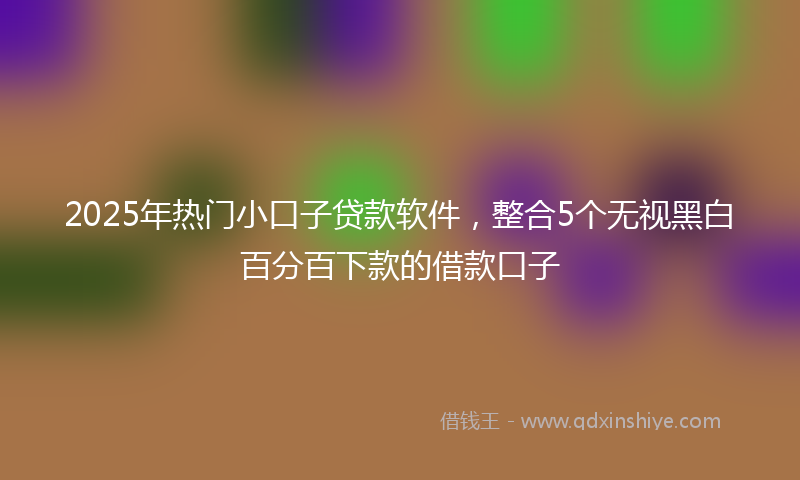 2025年热门小口子贷款软件，整合5个无视黑白百分百下款的借款口子