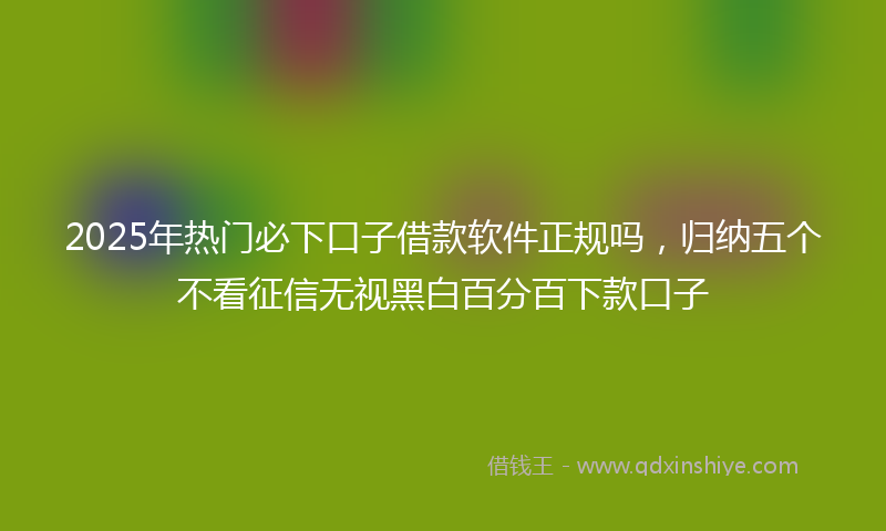 2025年热门必下口子借款软件正规吗，归纳五个不看征信无视黑白百分百下款口子