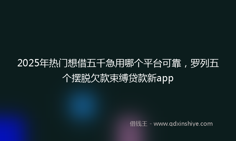 2025年热门想借五千急用哪个平台可靠，罗列五个摆脱欠款束缚贷款新app