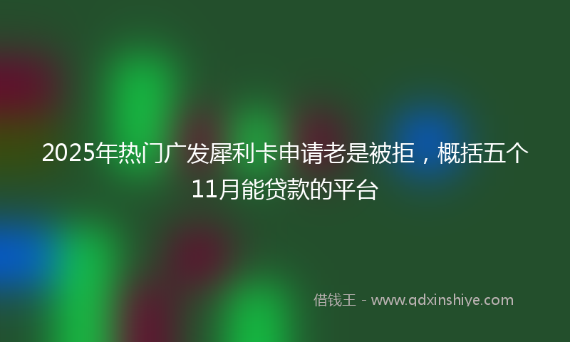 2025年热门广发犀利卡申请老是被拒，概括五个11月能贷款的平台