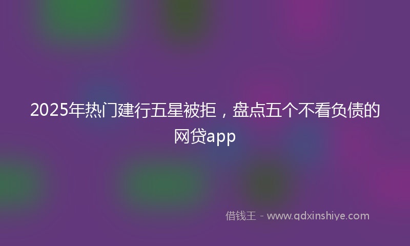 2025年热门建行五星被拒，盘点五个不看负债的网贷app