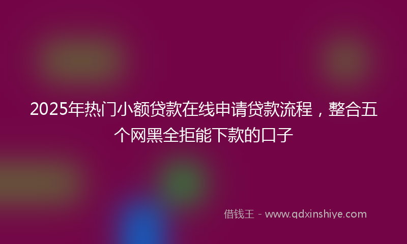 2025年热门小额贷款在线申请贷款流程，整合五个网黑全拒能下款的口子