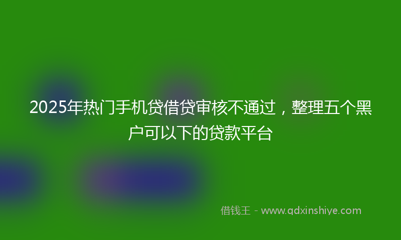 2025年热门手机贷借贷审核不通过，整理五个黑户可以下的贷款平台
