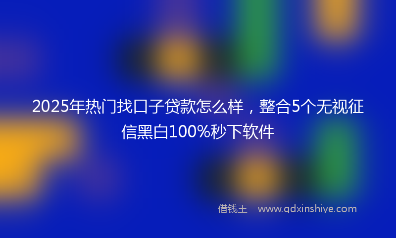 2025年热门找口子贷款怎么样，整合5个无视征信黑白100%秒下软件