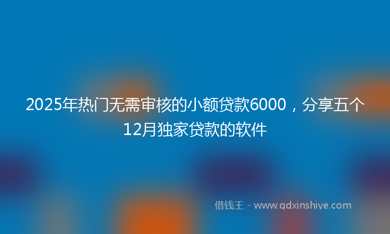2025年热门无需审核的小额贷款6000，分享五个12月独家贷款的软件