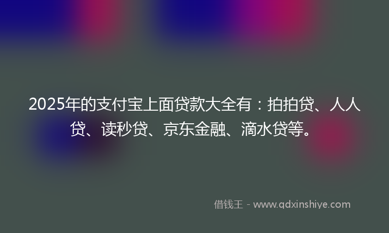 2025年的支付宝上面贷款大全有：拍拍贷、人人贷、读秒贷、京东金融、滴水贷等。
